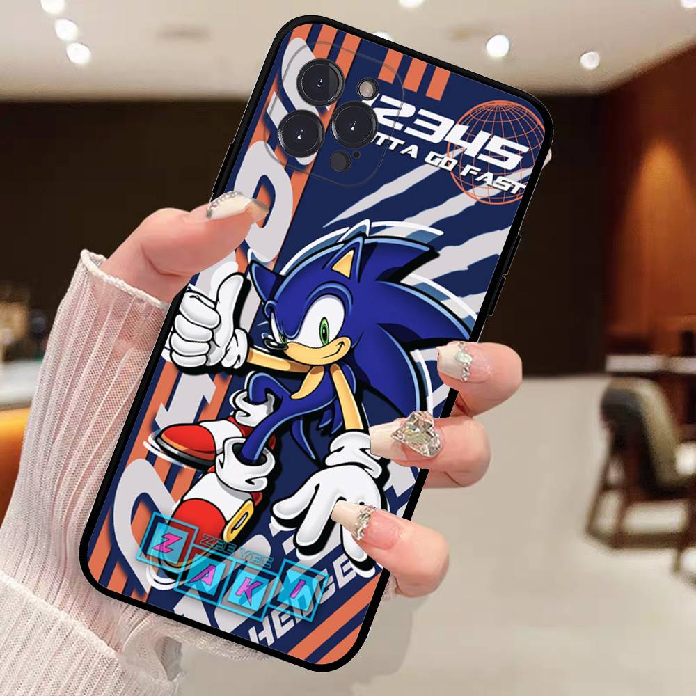 Game Sonic Movie Anime Phone Case For Iphone 17 16 15 14 13 12 11 Pro Max Plus Black Shell Cover Case