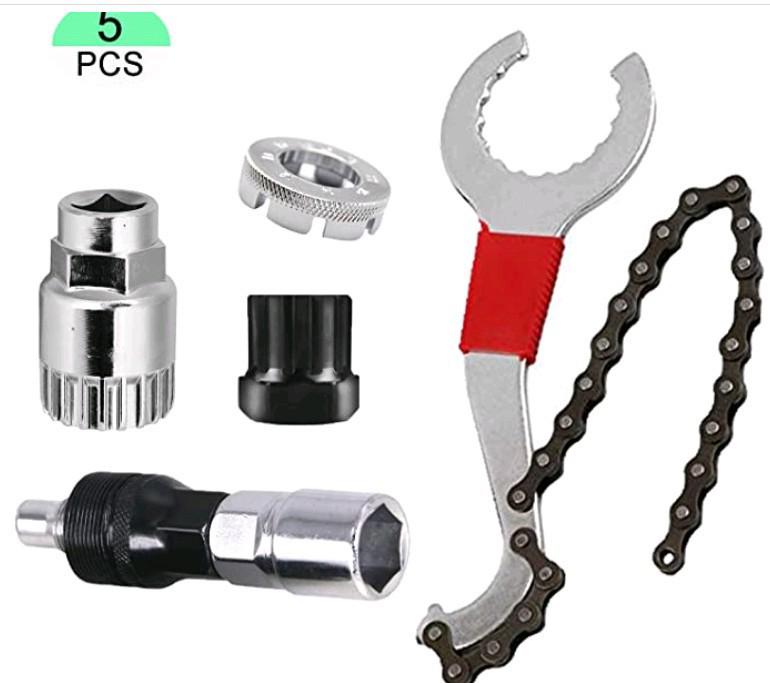 Bicycle Multi-Tool: Middle Shaft, Flywheel, Chain, and Crank Remover