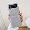 Applicable to Samsung ZFlip3 folding screen leather mobile phone case V-pattern Korean zflip4 generation back cover protective case