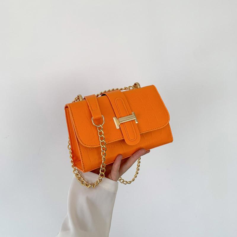 Trendy Pu Material Small Square Shoulder Bag With Chain Design For Everyday Use