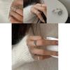 Stylish New Chinese Design Adjustable Geometric Copper Ring For Women 2023