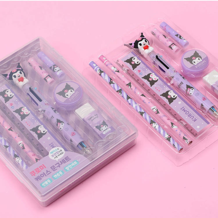 Sanrio Zestaw artykułów piśmienniczych, artykuły szkolne z postaciami, artykuły do szkoły podstawowej, zestaw upominkowy, podstawowy typ