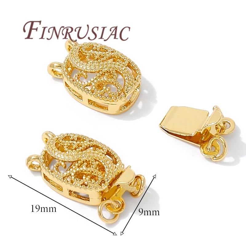 18K Gold Plated Bead Safety Clasp For Bracelets,Locks For Jewelry Making Accessories,Connectors Clasps Fittings