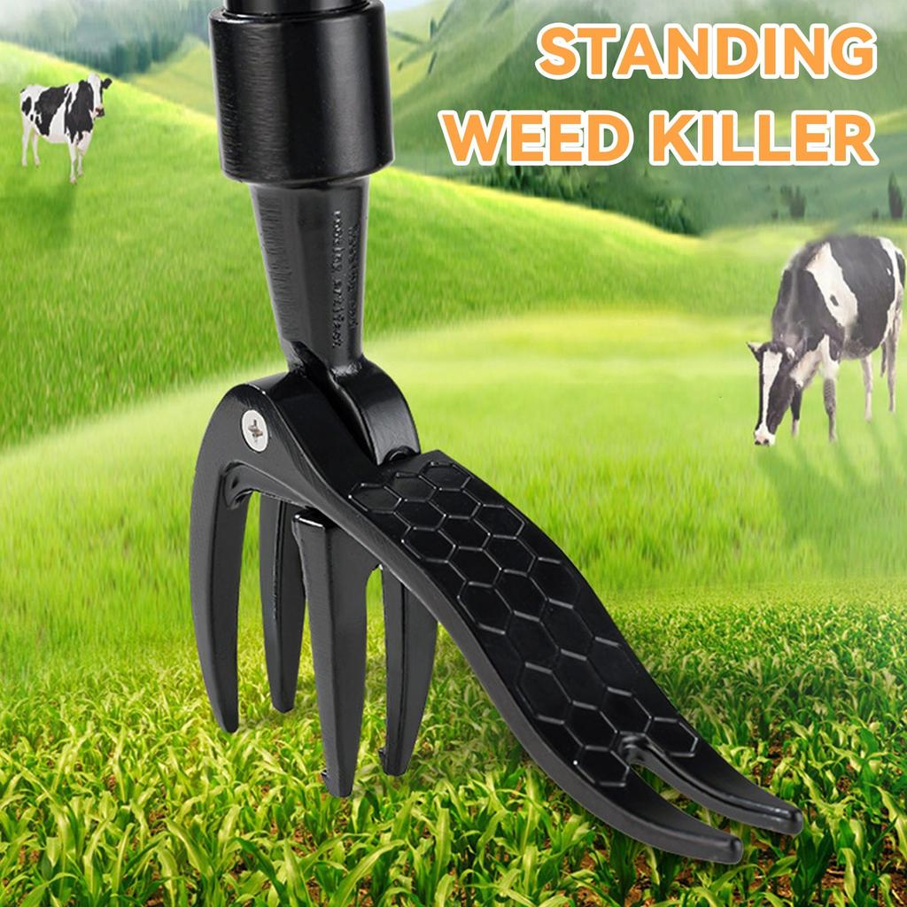 Unkrautentferner mit hoher Härte, Handbetriebener vertikaler Unkrautentfernerkopf zum Auswechseln, Vierbacken-Stahlkopfdesign