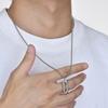 Vnox Geometric Necklaces for Men Women, Hollow Pin Shaped Pendant with Box Chain, Stainless Steel Collar Unisex Jewelry