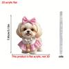 Adorable Shih Tzu Acrylic Pendant - Realistic 2D Car Rearview Mirror Decoration, Perfect for Anniversaries, Valentine's Day and Christmas