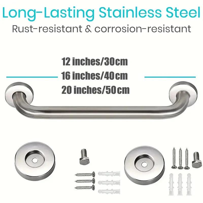 Shower Grab Bar Stainless Steel Safety Grab Bar Handle Bathroom Balance Bar Safety Hand Rail Support For Bathtub Toilet Bathroom