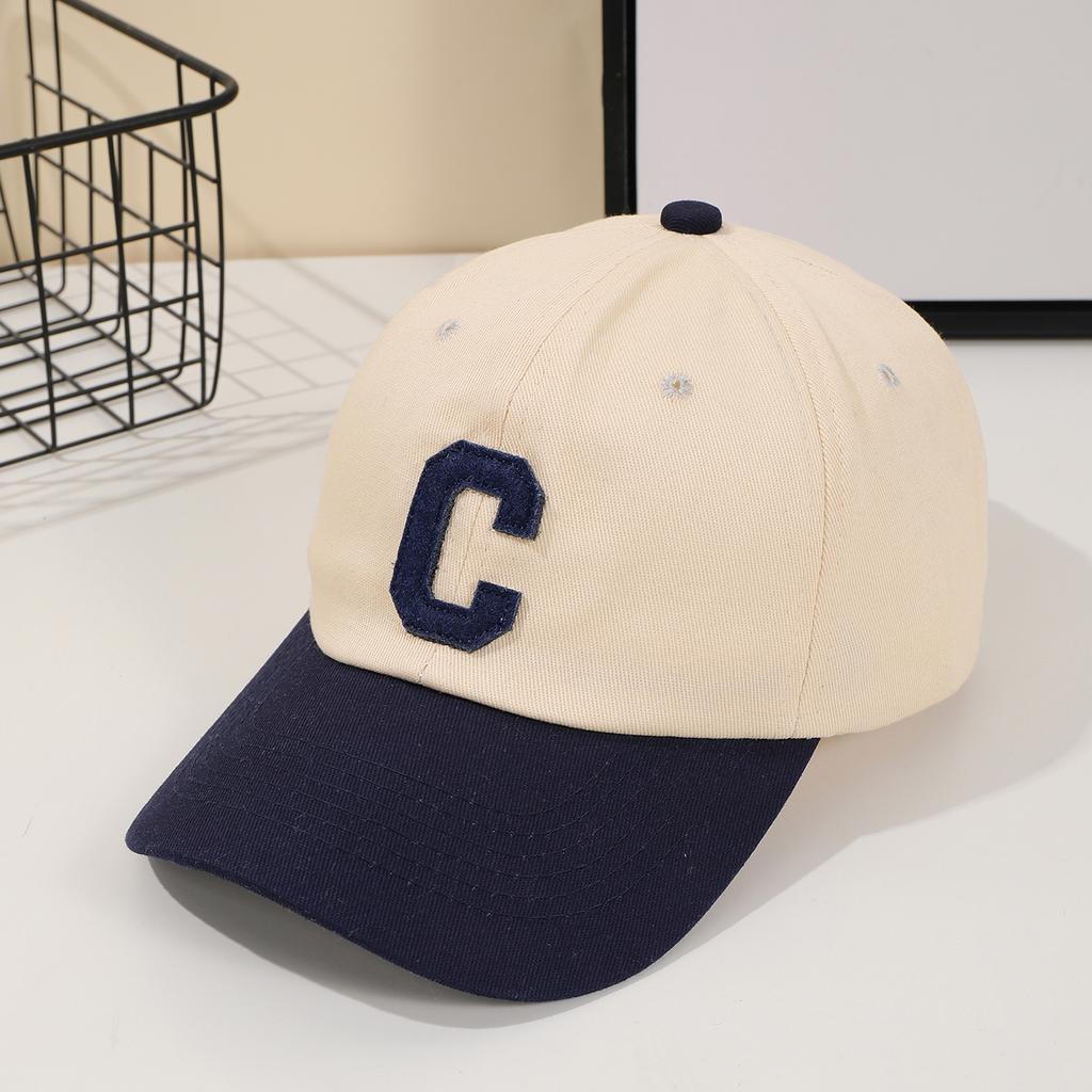 Fashion splicing letter C baseball cap, spring and summer outdoor shade cap, suitable for outdoor travel