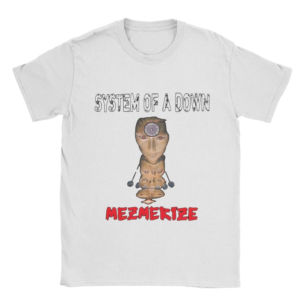 System of a Down   T-Shirts for Men  Music Vintage Pure Cotton Tees Crew Neck Short Sleeve T Shirt Plus Size Clothes