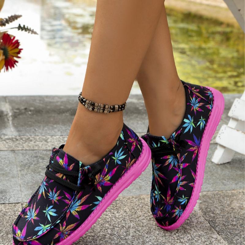 Neue große Schnürschuhe Farbe Low-Top Einzel-Schuhe Graffiti faul Leinwand flache Sohle Einzel-Schuhe