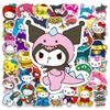 50 Hello Kitty, Kuromi, and My Melody Cute Sticker Sheets for Laptop, Water Bottle, Suitcase, and Diary.