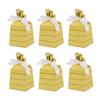 Caixa de Doces Feliz Estilo Europeu, Caixa de Doces Cartonada para Presente de Lua Cheia de Bebê e Aniversário de Um Ano, Caixa de Doces Criativa Trapezoidal com Abelha
