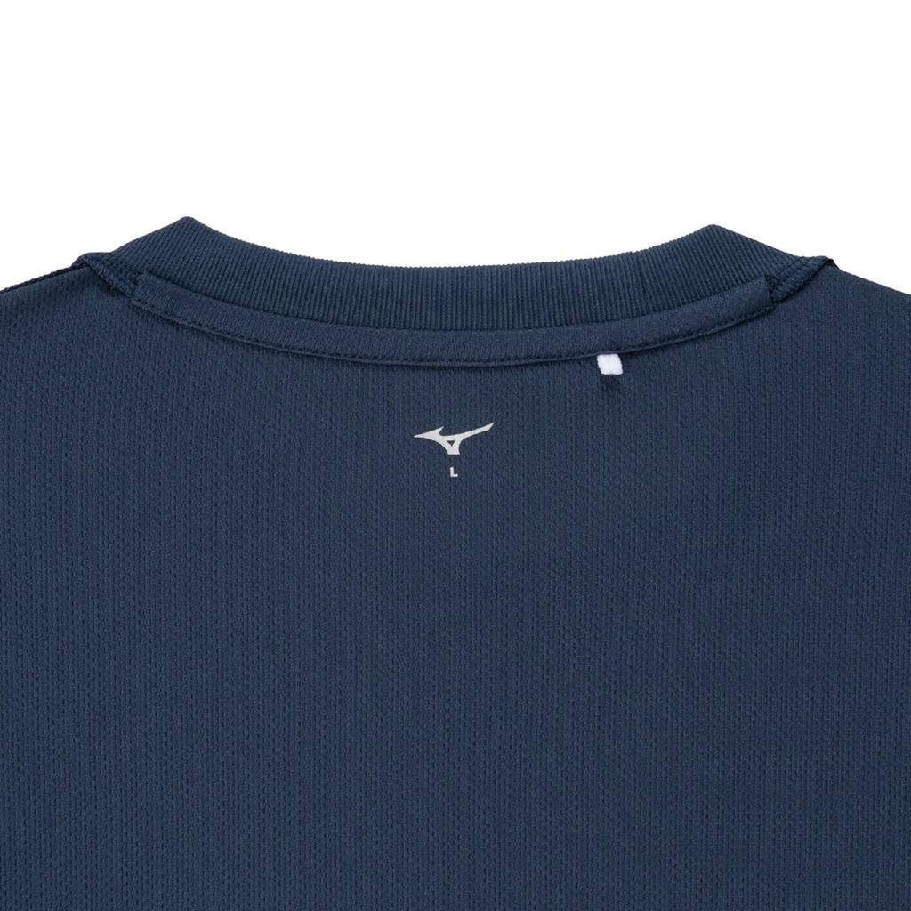NaviDry Long Sleeve with and Dress Size L T-Shirt U-Neck, Moisture-Wicking Quick-Drying Innerwear, Men's Navy/White, (32MAC197)