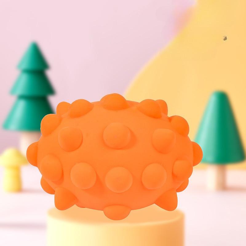 

Cartoon Rubber Pet Toy Ball Squeaks, Grinds Teeth Without Damaging Them, Teeth Cleaning Training Is A Good Helper, Bite Resistant and Wear-resistant оранжевый