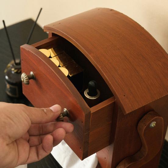 Mini úložná skříňka ve tvaru robota Dřevěná šperkovnice Zásuvka a držák na kapesníky Stolní organizér na šperky Kosmetiku Toaletní stolek Kolej Ložnice