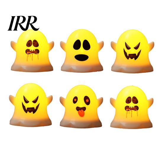 Decorative Ghost for Shelf 6 Pcs Light, LED Color Changing Warm Flameless Battery-Operated Colorful Mood Light Mini Spirit Night Lamps, Spooky