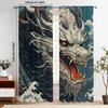 Set Of 2 Dragon Design Curtains Living Room Polyester Retro Style Top Vibrant Light Blocking Made Machine Washable Window Treatment