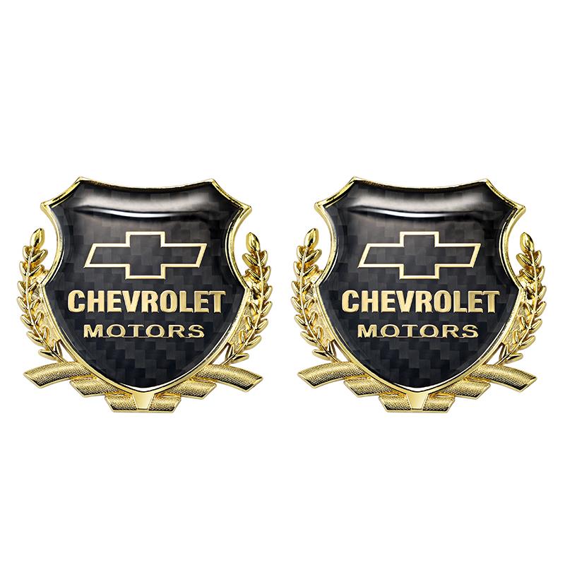 

2Pcs Car Logo Metal Sticker Window Trunk Emblem Accessories For Chevrolet Corvette Montana TrailBlazer Silverado Traverse Camaro