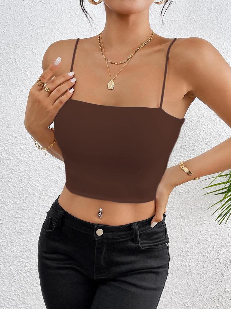Casual Tank Top U Neck Crop Tops Frauen Sommer Camis Einfarbig Leibchen Mode Rohr Weibliche Ärmellose Gestellte Weste Y2K kleidung