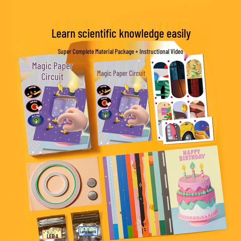 DIY Glowing New Year Greeting Card - Electronic Science Experiment Kit