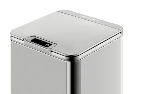 Ninestars Motion Sensor Trash Can, Stainless Steel, IPX3 Waterproof, with Inner Bucket, 10L [Officially Imported from Japan] DZT-10-35SL