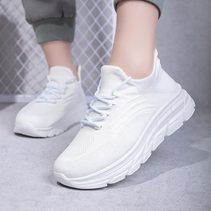 Mode Rote Sneaker Damenschuhe Strick Socken Sneaker Damen Plateau Tennisschuhe für Frauen Slipper Sport Atmungsaktive Laufschuhe