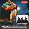 Magnetic Construction Blocks Plaything Storage Box Set Can Hold Figures Magnet Cube Pixel Style Model Baseplate Toys Kids Best Present