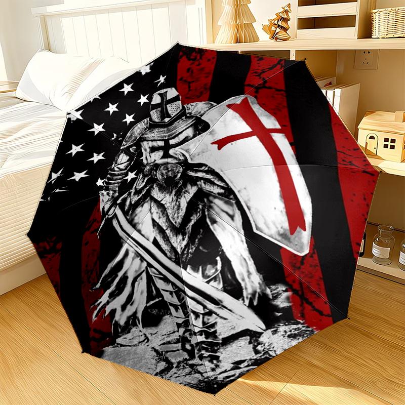 

Knightly Valor And Patriotism Umbrella 8-Frame for Travel, camping, Casual Lightweight Portable Umbrella, Essential for every family Holidays Gift