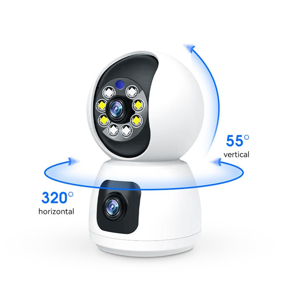 

P221B Dual Lens Indoor Security Camera 2MP Two Way Audio 5X Digital Zoom Remote Monitoring Camera A