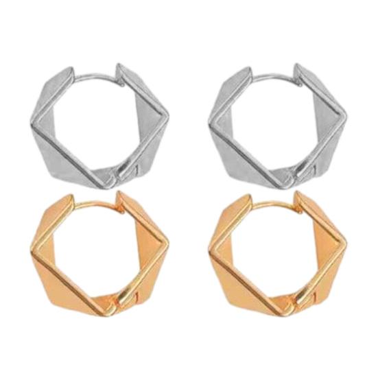 1 Pair Hoop Earrings for Women, Thick Chunky Geometric Rhombus Earrings, Statement Small Huggie Hoop Earring