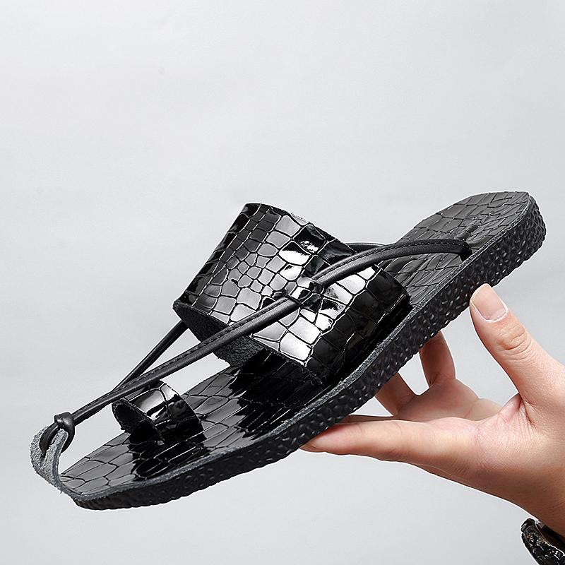 2026 Letní Kožené Pantofle Plážová Obuv Pánské Žabky Pánské Pantofle Módní Venkovní Pánské Boty Mules Žabka Zapatos Hombre