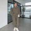 European and American Women's Clothing New Commuter Style Stand-up Collar Irregular Button Cardigan High-waisted Bloomers Set
