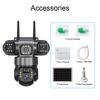 V380 Pro Outdoor 4G Solar Triple Lens Camera with 360° Rotation and Mobile Remote Control