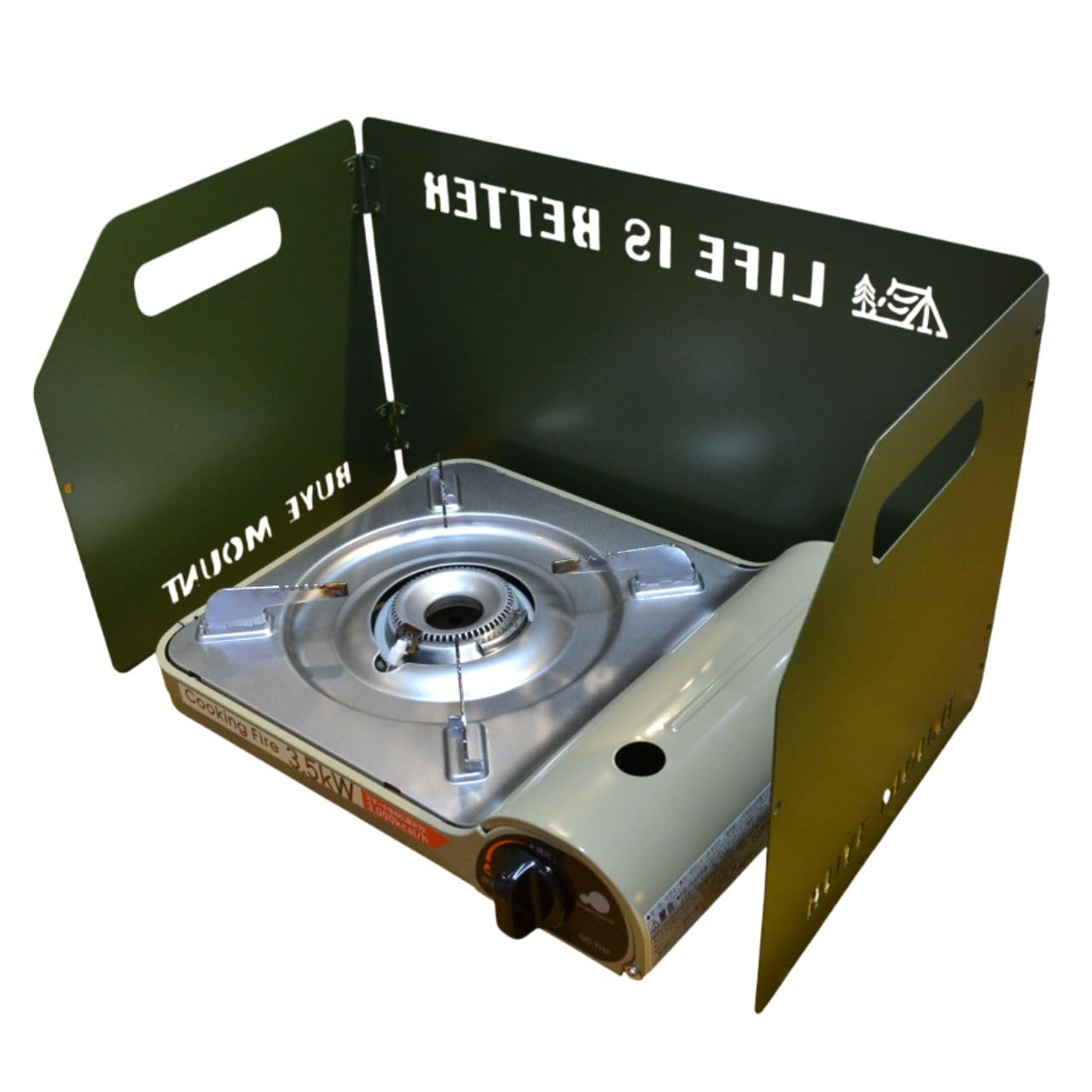 

SEVEN EBISU Foldable Windscreen, Tabletop Windbreak for Camping, Outdoors, Bonfires, Cooking, and Reflectors (Green, Tri-Fold)