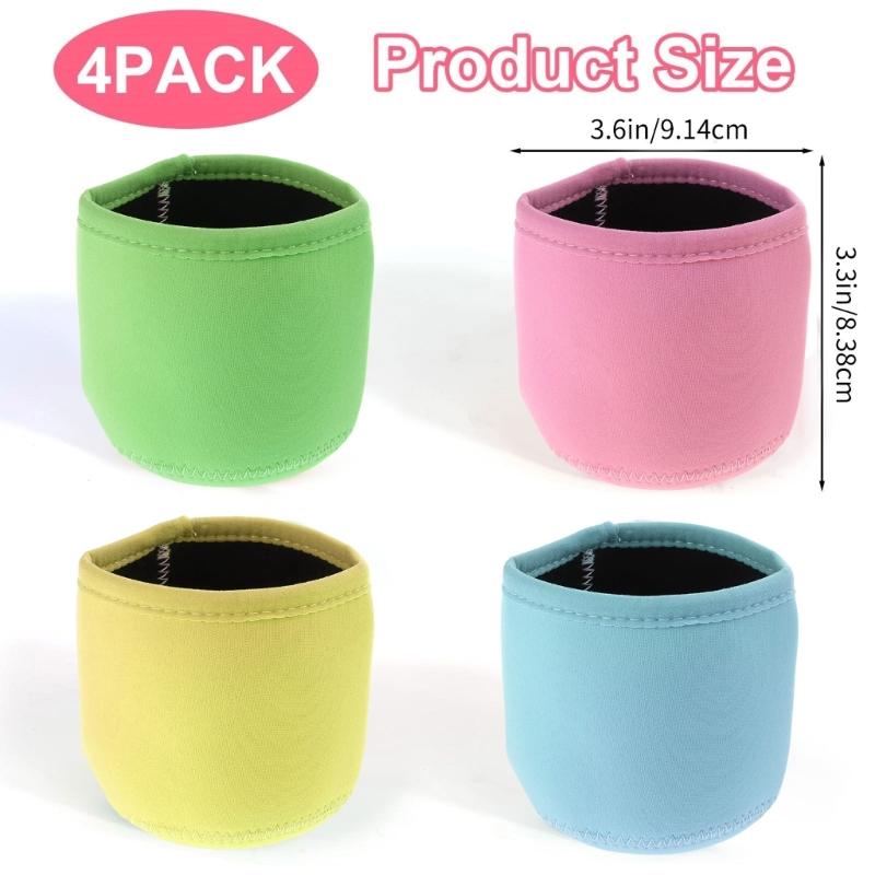 4pcs Colorful Cup Sleeves Insulated Cup Cover Ice Cream Jar Neoprene Sleeve Temperature Resistants Cup Cover Sleeves