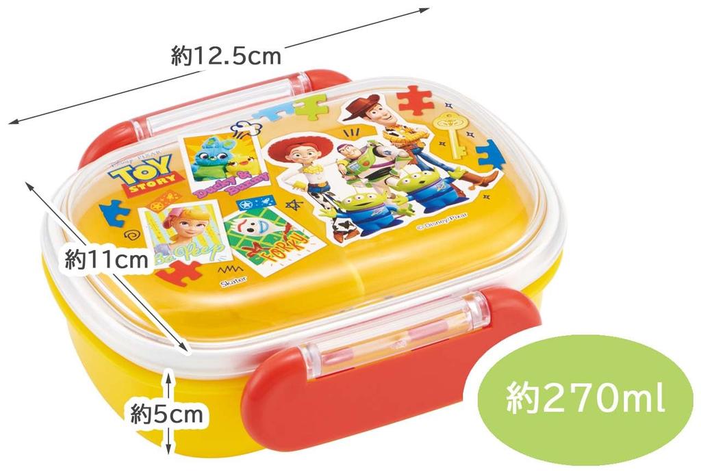 Skater Lunch Small Single Dome Soft and Made in Toy Story QAF1AG Kids' Box, Size, Tier, 270ml, Shape, Fluffy, Antibacterial, Japan, Design, Boys,