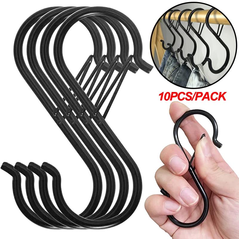S-shaped Hook Kitchen Storage Rack Pot Rack Garden Hanging Buckle Bag Clothes Towel Closet Pole Hook S-shaped 2-10pcs