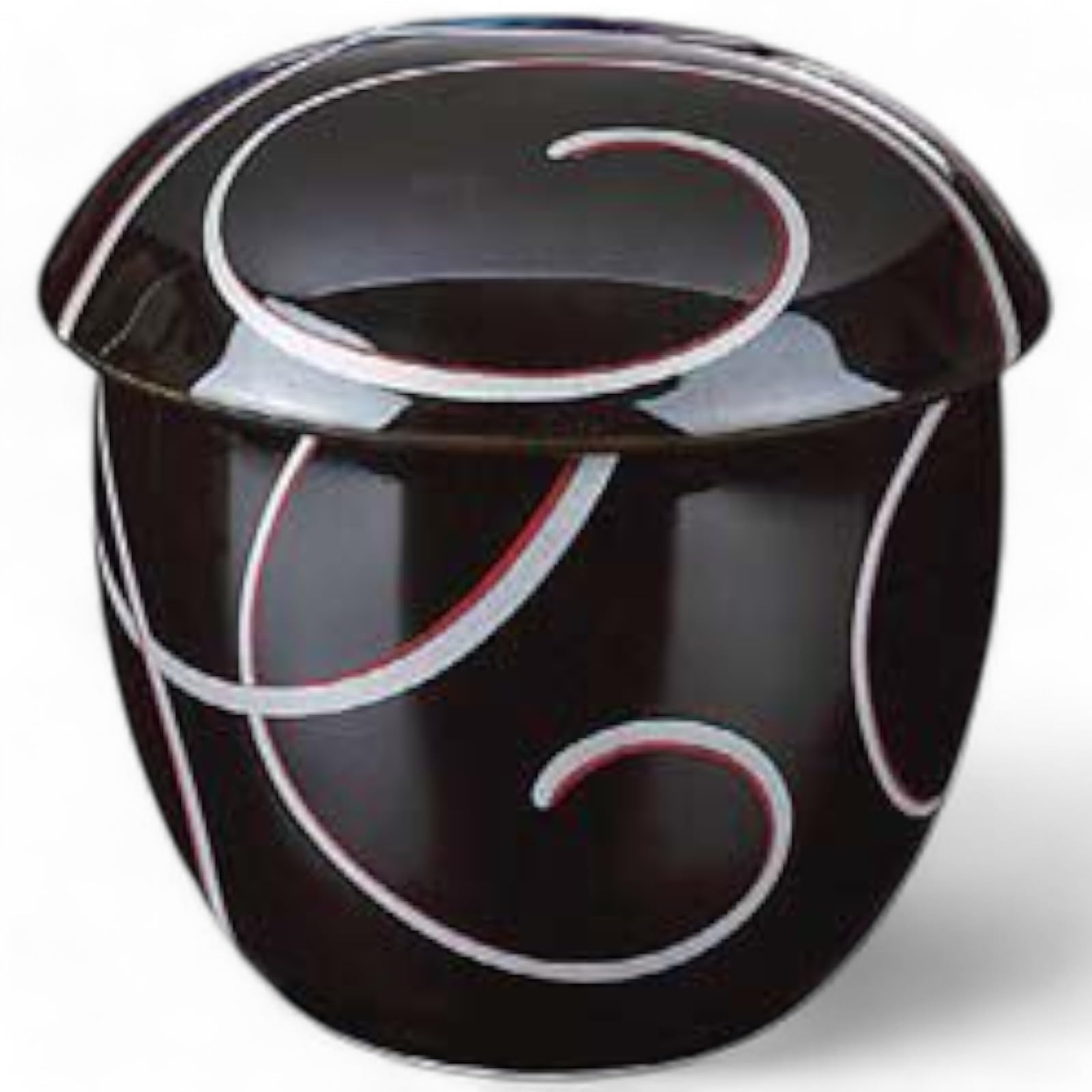 

Такюмифу Арита Фарфор 8 см Пароварка, Черная глазурь с красными линиями, Круглая, Сделано в Японии