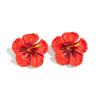 Salircon Boho Dripping Oil Colored Flower Earrings Women Vintage Exquisite Five Petal Flower Earrings Wedding Party Jewelry Gift