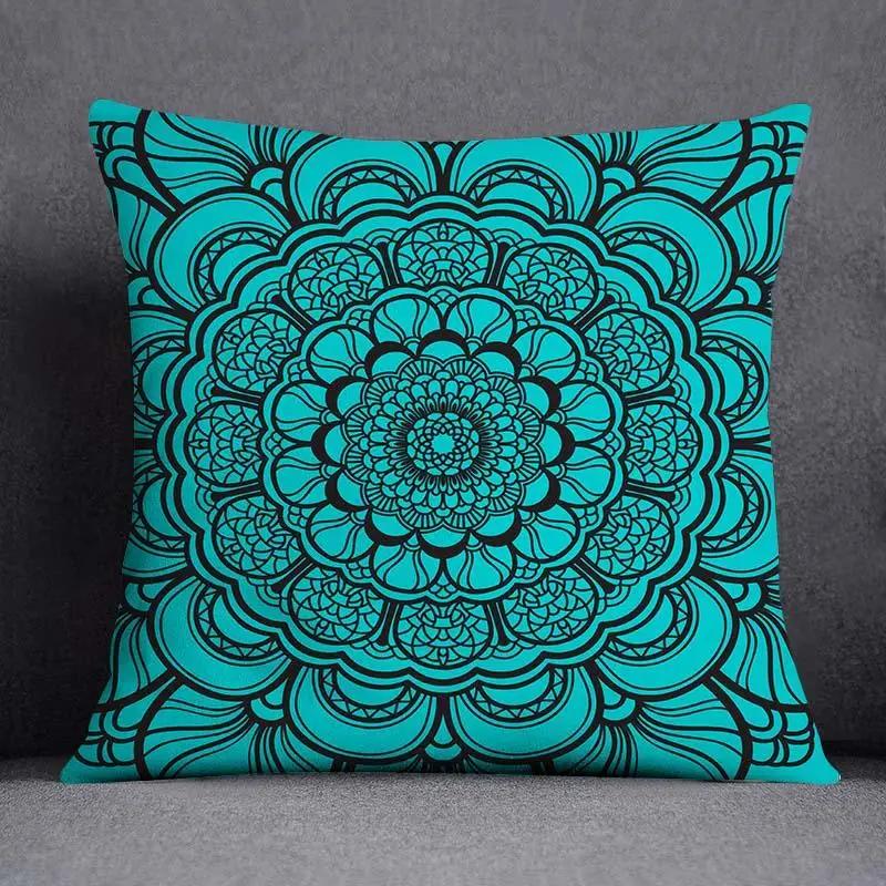 Dark Green Flower and Animal Pattern Home Decoration Pillowcase Square Pillowcase Home Office Decoration Cushion Cover