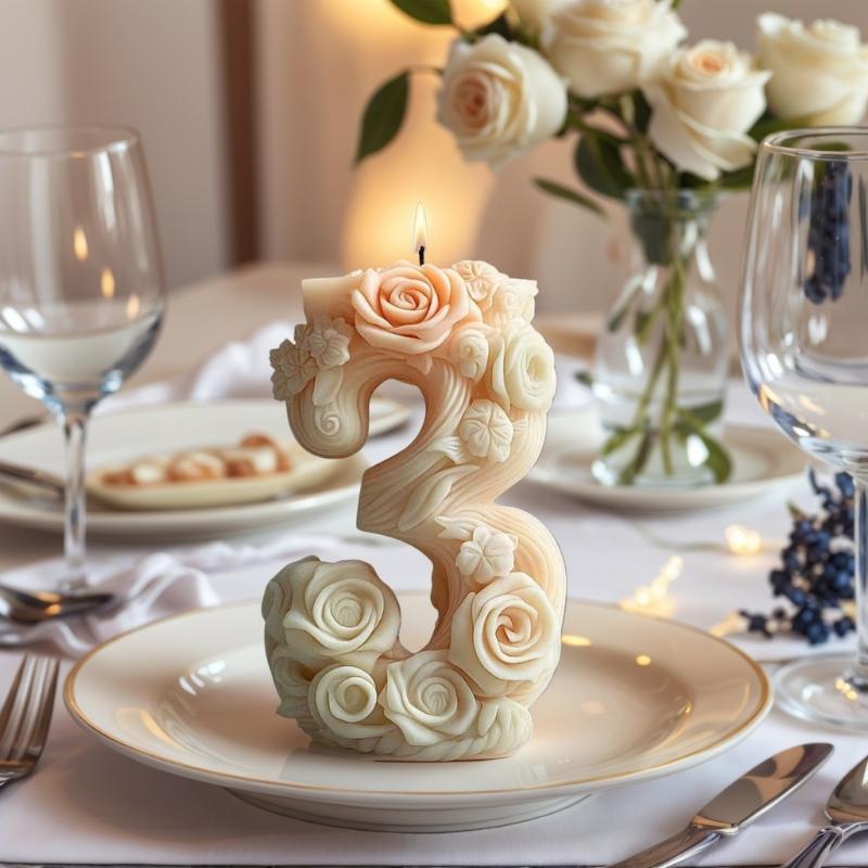 3D Blume Silikon Kerzenformen für handgemachte Kerzen Seife Floral Zahl Silikon Kerzenformen Epoxidharz Silikonformen