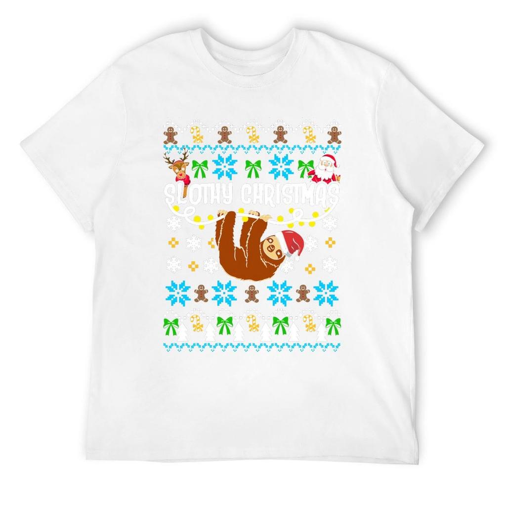 Slothy Ugly Christmas Sweater T-Shirt graphic shirts korean fashion heavyweight t shirts for men