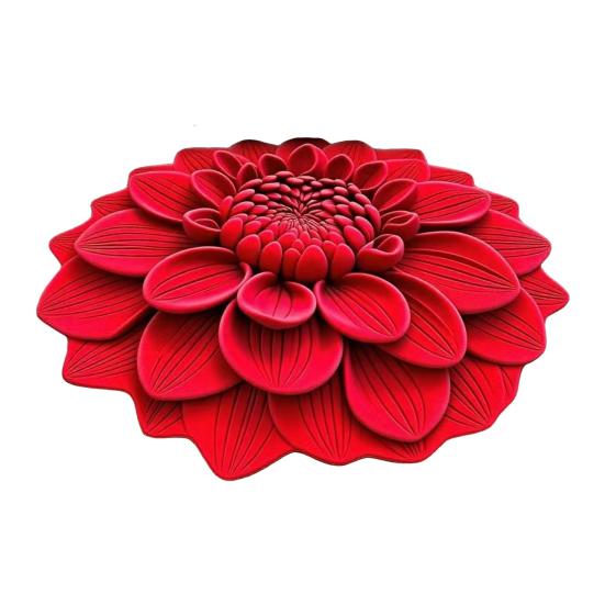 3D Realistic Flower Pattern Absorbent Mat Non-Slip Floral Rug Plush Velvet Floor Mat for Bedroom Kitchen Bathroom Sofa Coffee Table