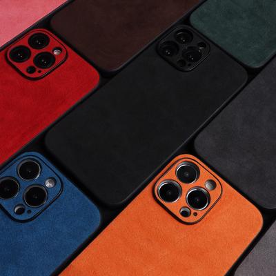 ALCANTAR Case for 17 Pro Max 16 15 14 13 Luxury Artificial Leather Supercar Suede Phone Cases Cover