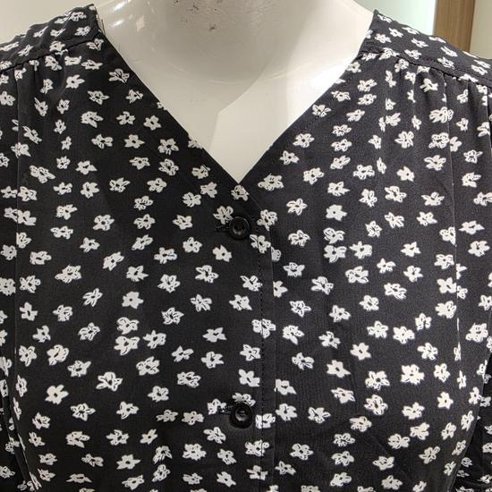 V-Neck Flower Print Long Dress VB7OP60