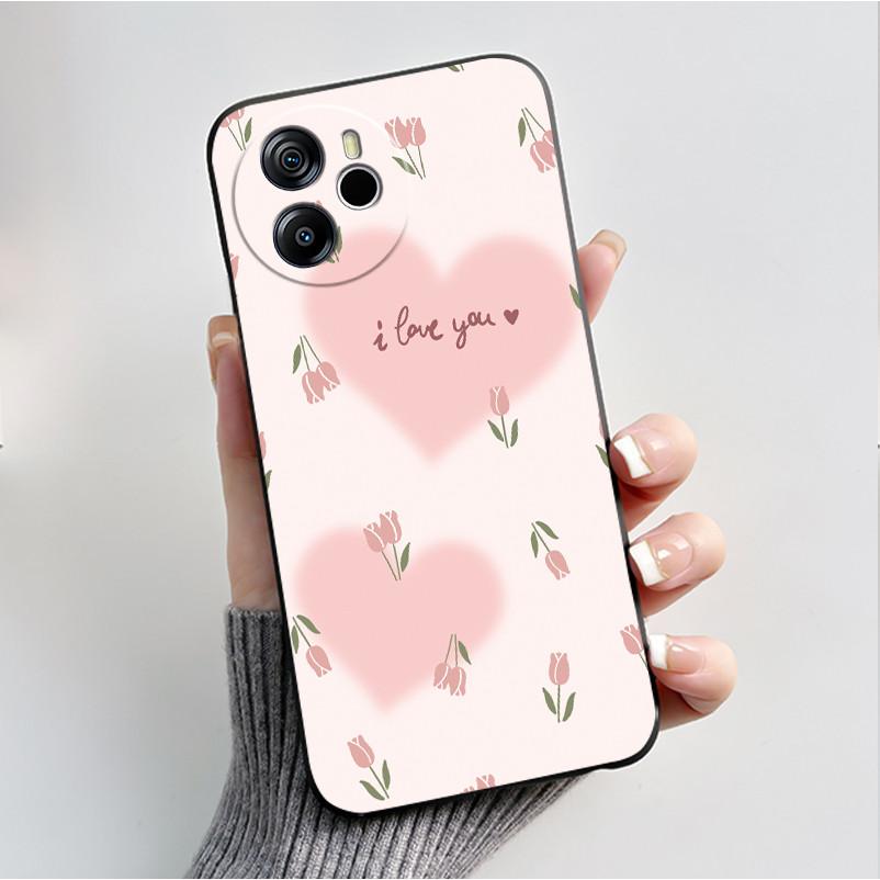 Per Oscal Tiger 12 13 Custodia Moda Farfalla Fiore Nero Morbido Silicone Custodia per Telefono per Blackview Oscal Tiger12 Tiger13 Cover