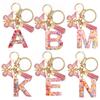 Fashion DIY A-Z Letters Keychain Metal Holder Pendent Key Chain Women Car Key Ring Simple Letter Key Party Gift Jewelry