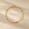 Double Layered Freshwater Pearl Necklace European Style Gold Temperament Necklace For Women