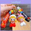 Adorable Cartoon Naughty Girl Keychain Resin Material Unique Car Key Accessory