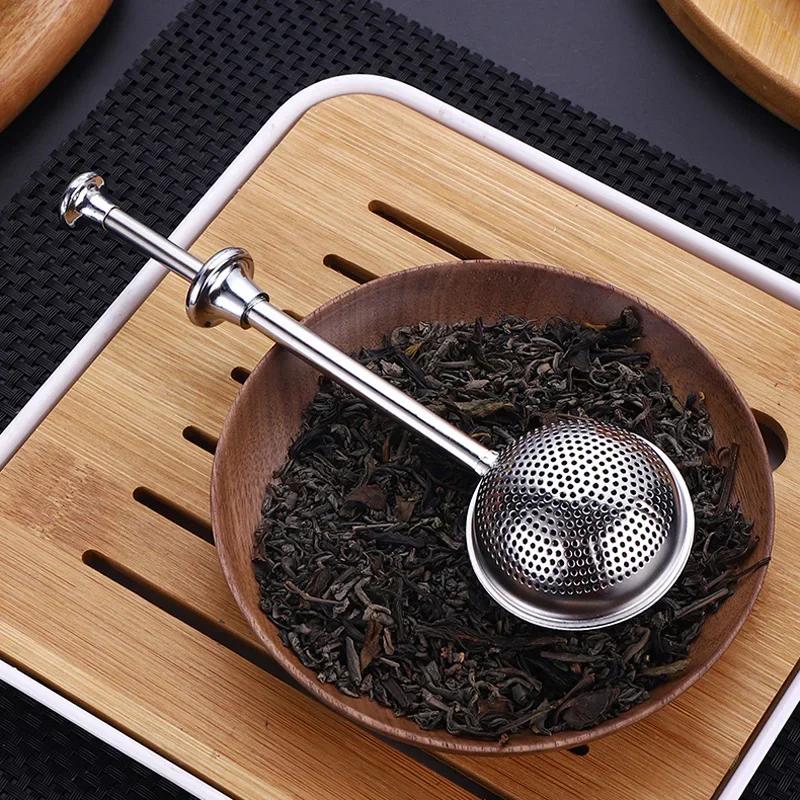 Tea Strainer Stainless Steel Tea Infuser Diffuser Ball Shape Long Handle Loose Leaf Tea Filter Infusor Kitchen Accessories